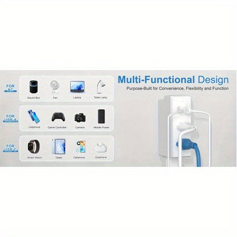 Power Outlet Extender - 180° Rotating Plug