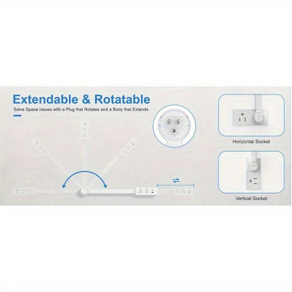Power Outlet Extender - 180° Rotating Plug
