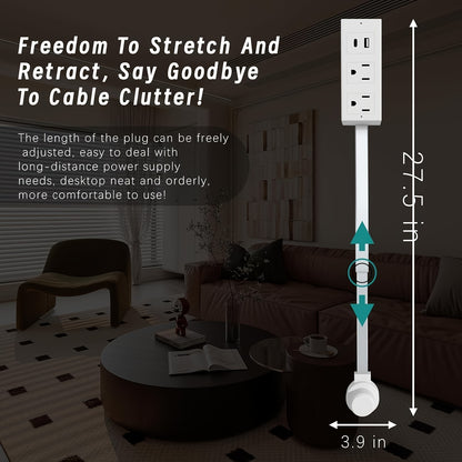 Power Outlet Extender - 180° Rotating Plug