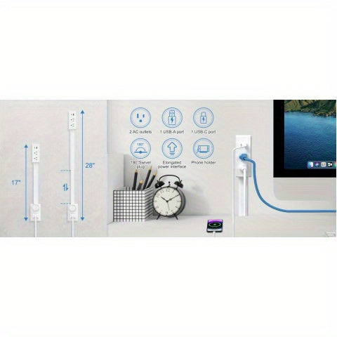 Power Outlet Extender - 180° Rotating Plug