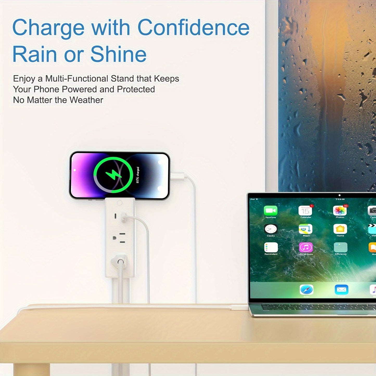 Power Outlet Extender - 180° Rotating Plug