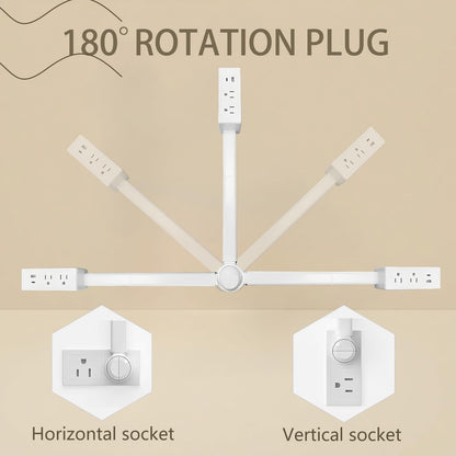 Power Outlet Extender - 180° Rotating Plug
