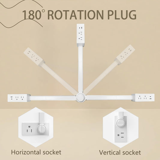 Power Outlet Extender - 180° Rotating Plug