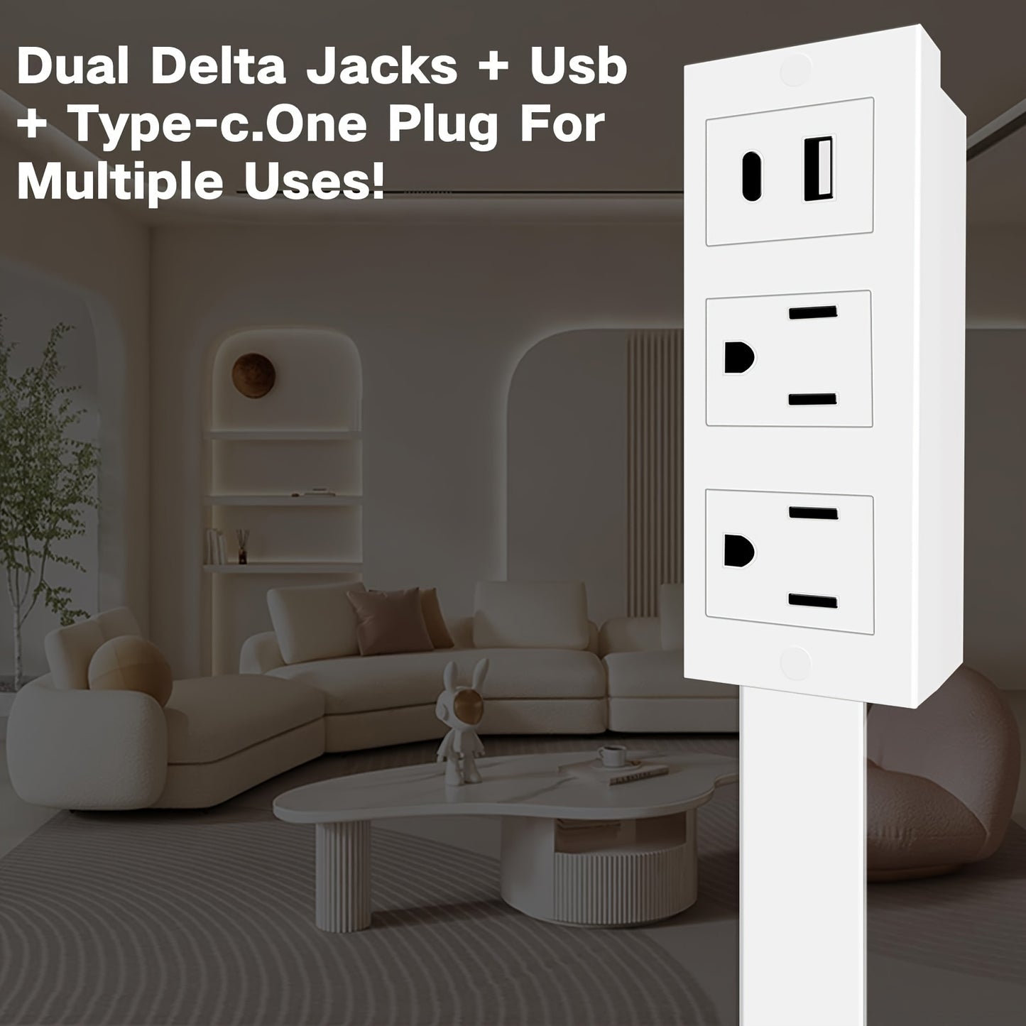 Power Outlet Extender - 180° Rotating Plug