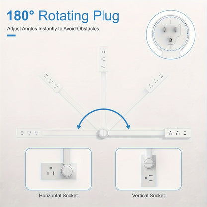 Power Outlet Extender - 180° Rotating Plug